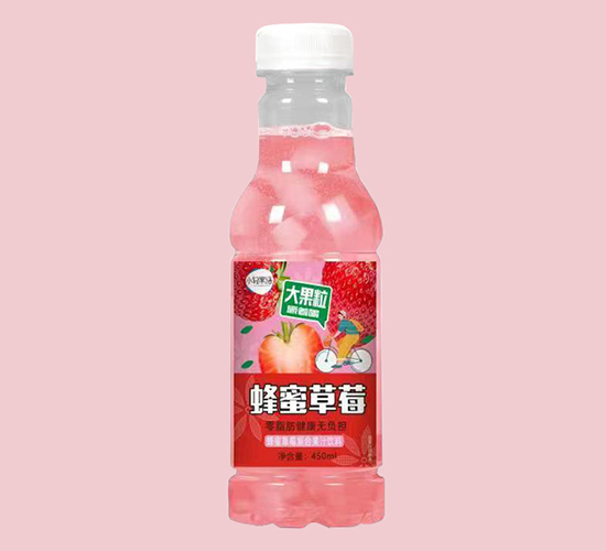小轻果语大果粒蜂蜜草莓复合果汁