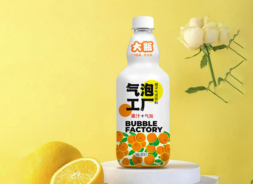 气泡工厂橙子气泡饮料，清爽可口，点燃你的味蕾与活力