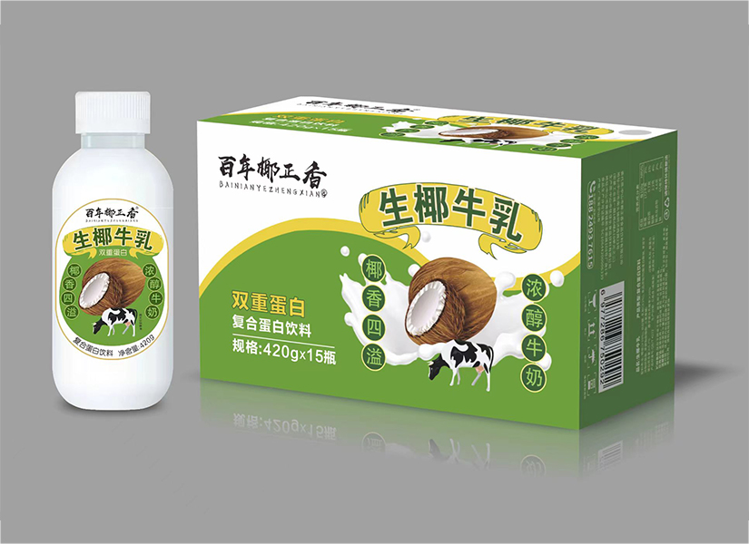 百年椰正香生椰牛乳复合蛋白饮料，椰香四溢，浓醇牛奶