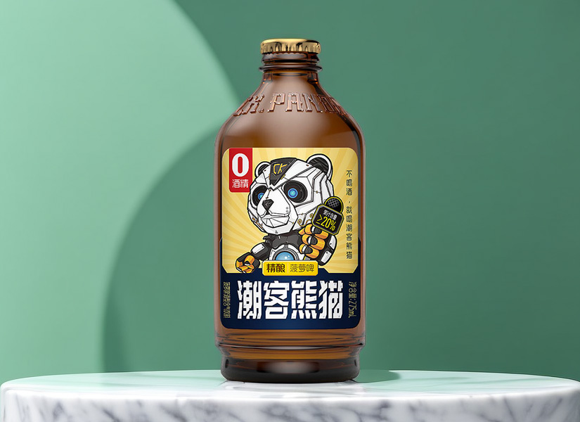 潮客熊猫精酿菠萝啤饮料，口感与风味的完美结合