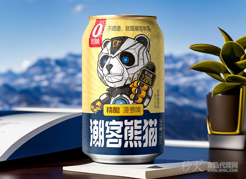 潮客熊猫精酿菠萝啤饮料
