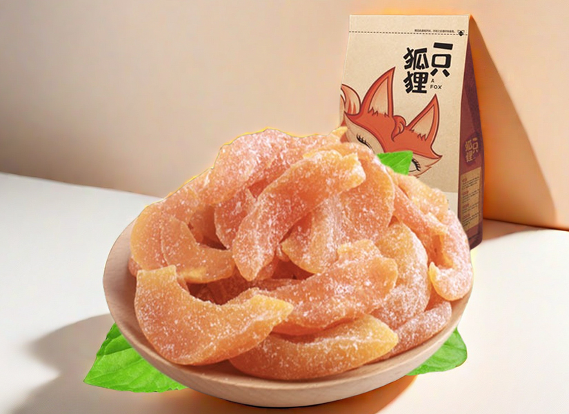 一只狐貍黃桃干，營(yíng)養(yǎng)豐富的天然食品